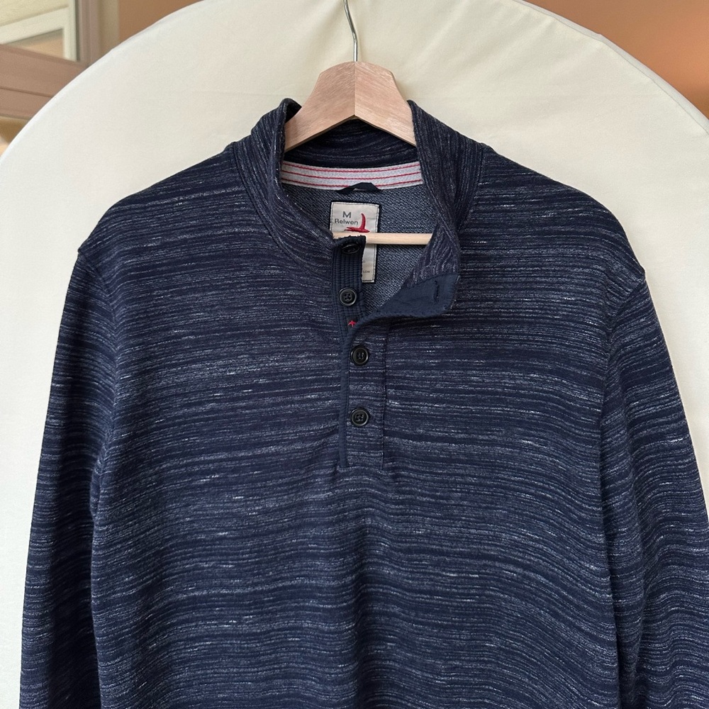 Relwen Loop Back Mock Pullover Sweater - Button H… - image 5
